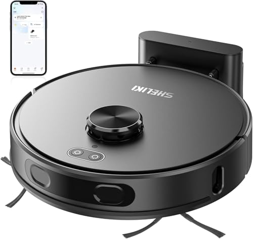 Image of SHELIKI Mapping Robotic Vacuums Cleaner or Home, Wood /Hard Floors, Pet Hair with LiDAR Navigation Strong Suction
