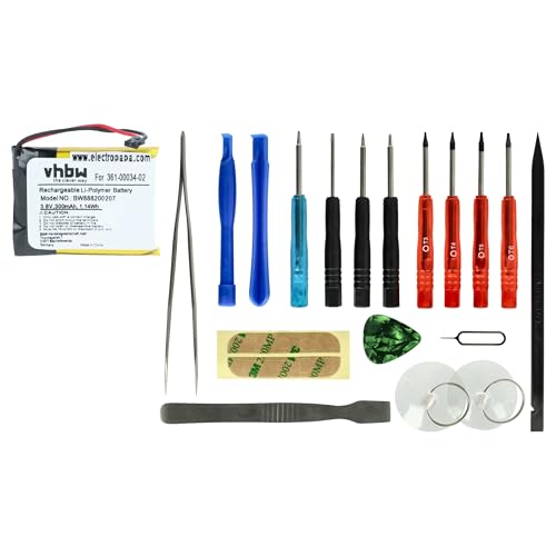 Vhbw Batteria Di Ricambio Per Garmin Fenix 3 / Fenix 3 HR (300mAh, Li-Poly) + Set Completo Di Utensili Per Sostituzione
