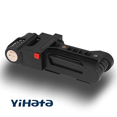 YIHATA Bike Lock Bicycle Scooter Motorcycle Folding Locks, Fold Chain Heavy Duty Alloy
