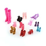  12 Paare Schuhe Barbie-Schuhe Pumps Stiefel Sandale Boot für Barbie Dolls Puppen
