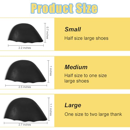 Image of Shoe Filler for Too Big Shoes Women and Men,Shoes Too Big Inserts, Can Be Used to Fill The Inside of The Footwear ,Cushion The Pressure and Prevent Slipping Off (3 Pairs Small Size,Black)