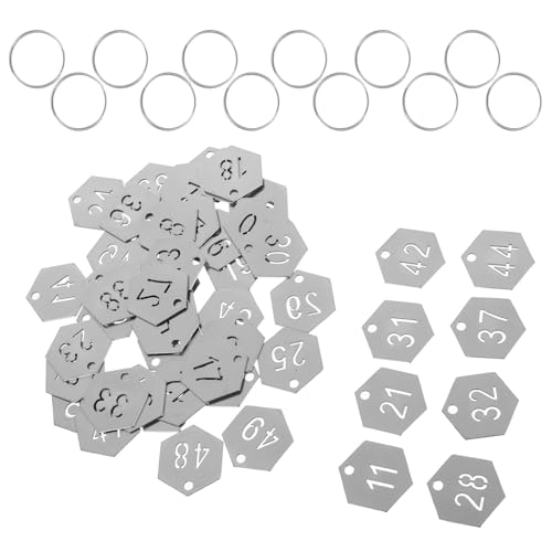 Etiquetas de acero inoxidable hexagonales numeradas de alta resistencia al desgaste