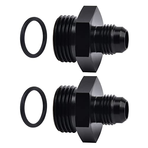 Image of EVIL ENERGY 6AN Flare to 10AN ORB Male Fuel Rail Adapter Fitting Black 2Pcs