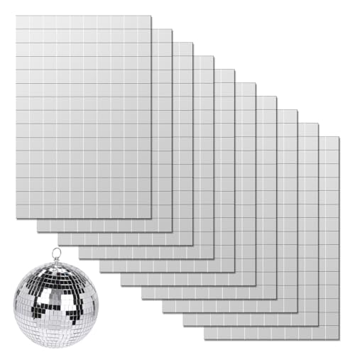 1500 Pièces Facettes Disco a Coller, 10 x 10 mm Mosaique Miroir, Mini Carreaux Mosaïque Carrés...