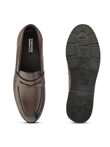 Image of STANPHORD Men Formal Penny Loafer Shoes | PU Slip-On Moccasins | Cushioned Anti-Slip | Office Business Casual (TPSL 25020)