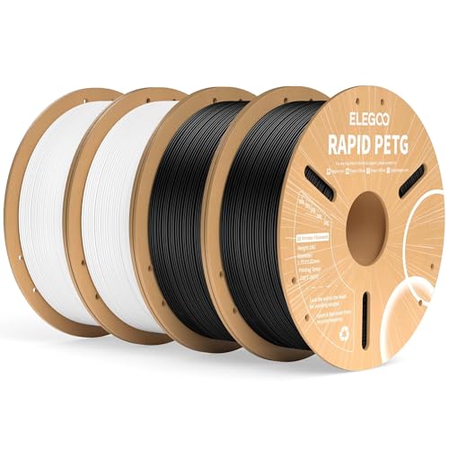 Elegoo US-EL-3D-PHE11 Rapid Petg Filament 1.75Mm Black & White 4Kg cover