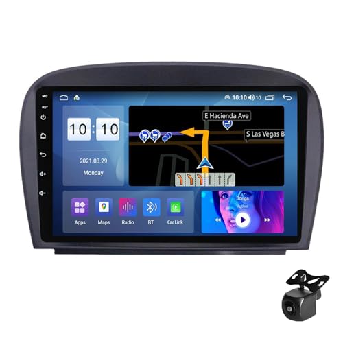 ASHOIH �݊��i 9�C���` Android �J�[�X�e���I �����Z�f�XSL R230 SL350 SL500 SL55 SL65, �^�b�`�X�N���[�� GPS�i�r, ���C�����XCarPlay, Android Auto, �~���[�����N, DSP, �o�b�N�J