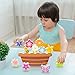 FoszaSzept Wooden Stacking Toys, Animal Wooden Balance Stacking Toys with Drawstring Bag, Montessori Balance Competition Storage Game for Party Favors Birthday Gifts（Flower）