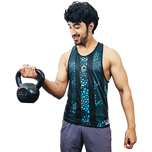 Image of AKIBA Mens Printed Fitness Workout Stringers Gym Stylish Vests