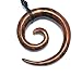 Swimmi Spiral Natural Sono Wood Necklace, Hand Carved Wooden Necklace, Handmade Adkustable 16 to 32 Inch Cords Māori Koru Peace Pendant Wooden Necklaces for Women Men Jewelry (CA394)