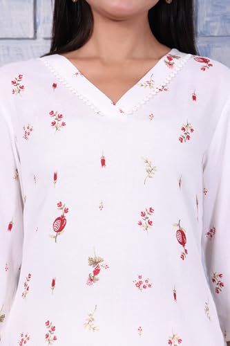 Image of W for Woman Schiffli Embroidered Straight Rayon Kurta