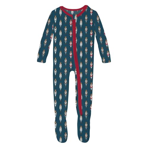 Image of KicKee Holiday Theme Zipper Footie – Festive Viscose from Bamboo Baby Pajamas – One-Piece Sleepwear for Winter Nights