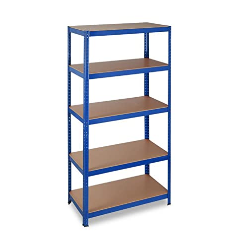 Trendi Metal Shelving Unit / 5 Tier Shelf/Heavy Duty Shelf/Home Metal Shelf/Garage Shelves/Office Storage / 175H x 75W x 30D cm (Blue)