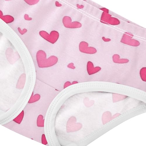 Girls' Training Panties Comfort Underwear for Kids Pink Heart Dots4
