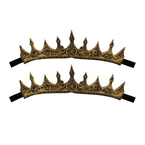 Cabilock Costume Hair Tiaras Set 2pcs Men's and Women's Crowns for Cosplay Film Props Dress-up Events