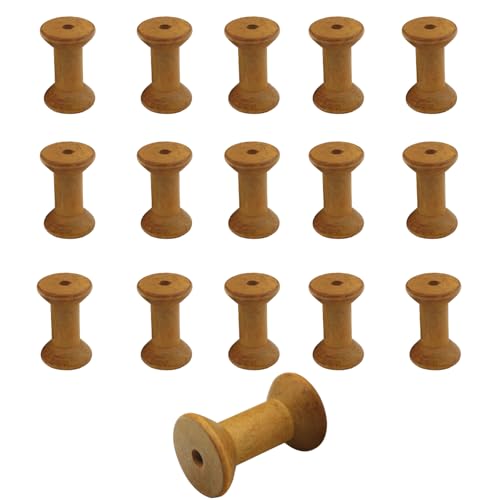16 bobinas de hilo vacías de madera retro, duraderas, bobinas de hilo de coser de madera útiles para manualidades