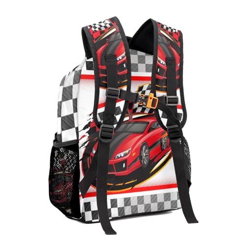 Speeding Race Car Personalized School Backpack Kids Students Schoolbag for Boys Girls Primary Daypack Bookbag Bag Customize Back Pack, Design 2, CBR10703