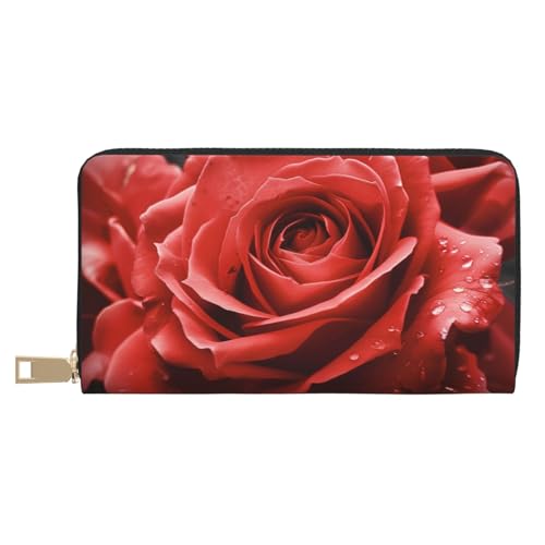 Portefeuille long imprimé roses rouges, l'accessoire idéal pour vos sorties citadines