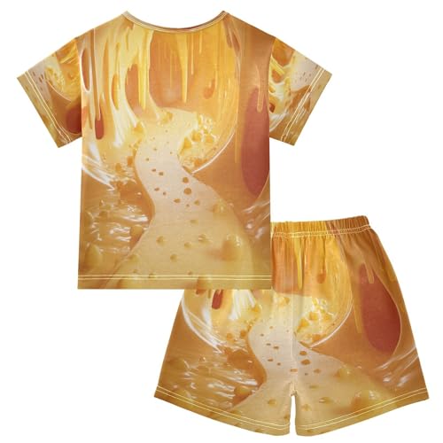 Pajama Sets Short Sleeve Melted Cheese Tunnel with Bubbles Soft Cotton Summer Sleepwear 2 Piece PJS Size 5-14T2