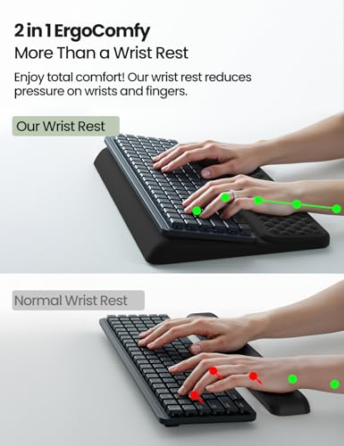 Image of Vaydeer Wrist Rest with Keyboard Stand, Computer Wrist Support Pad, Ergonomic Keyboard Riser Holder Lifter Tray with Wrist Pad, Soft Memory Foam Desk Cushion, Palm Hand Typing for Office Home School