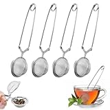 4 Stück Teezange,Teezangen aus rostfreiem Edelstahl,Teeei in Kugelform aus rostfreiem Edelstahl 304,Teezangefür Losen Tee Sieb,EdelstahlTeezange Für Losen Tee Groß,Geeignet Für Tee, Gewürze