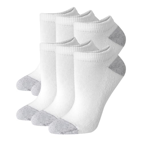 Hanes Women's Plush Comfort Toe Seam No Show Socks, 6-Pair Pack