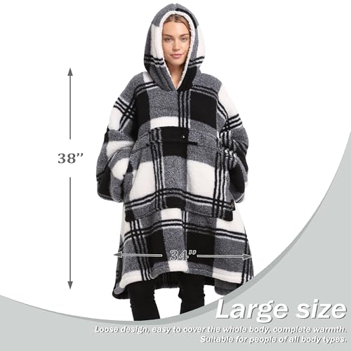 Image of Catalonia Oversized Hoodie Blanket Sweatshirt, Comfortable Sherpa Giant Pullover with Large Front Pocket for Adults Men Women Teenagers Wife Girlfriend