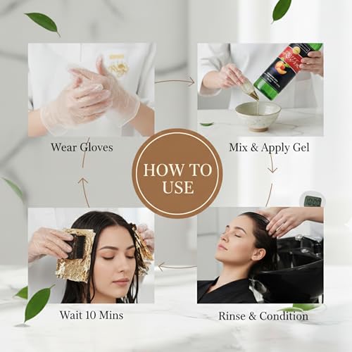 Image of Fruit Vinegar Hair Colour Black Ammonia Free | Gel Hair Color for Men and Women Instant Coloring in 10 Minutes Hair Black | Hair Dye with Natural Shine (500ml x 2)