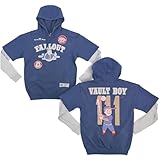 Ripple Junction Fallout Men's Baseball Jersey Hooded Sweatshirt Valut Boy 111 Patch Hoodie Royal Blue Large
