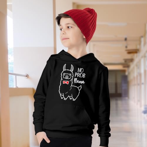 No Probllama Kids' Hoodie - Cute Animal Hooded Sweatshirt - Funny Llama Hoodie for Kids2