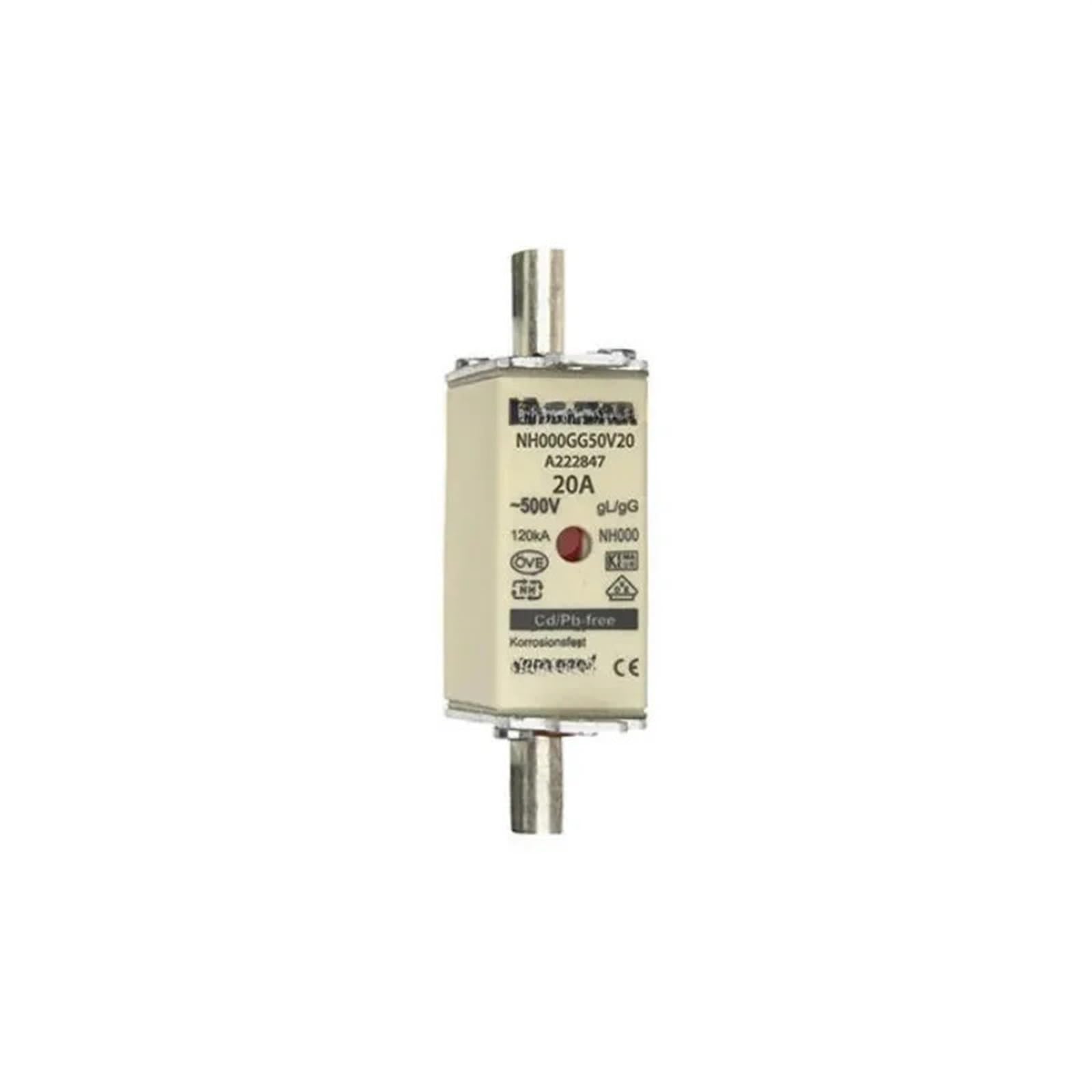 Fusible NH000GG50V40-3 de taille NH000 pour protection contre les surcharges
