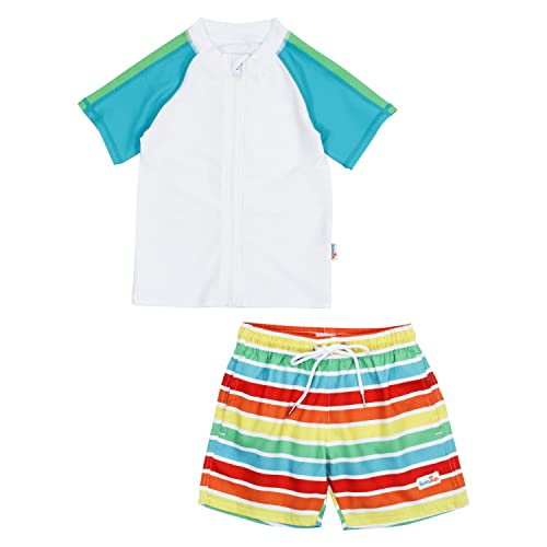 SwimZip Boys' Short Sleeve Rash Guard & Swim Shorts Set - UPF 50+ Sun Protection - Main Image