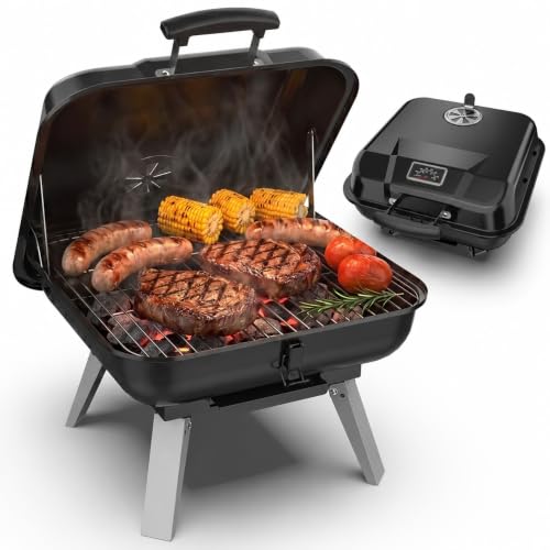 Portable-Charcoal-Grill-Small-Foldable-Outdoor-Camping-Tabletop-BBQ-Grill Portable Charcoal Grill, Small Foldable Outdoor Camping Tabletop BBQ Grill - Image 1