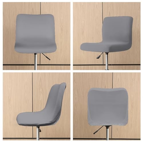 Image of Gray Bar Stool Covers Set of 2 Stretch Dining Chair Seat Covers for Stools,Kitchen Chair Slipcover Counter Stool Cover for Island Chair,Pub,Cafe