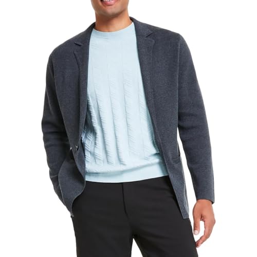 Alfani Mens Button Knit Cardigan Sweater Gray XL