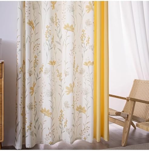 Rideau occultant chambre 137x244 polyester imprimé fleurs 2 pièces