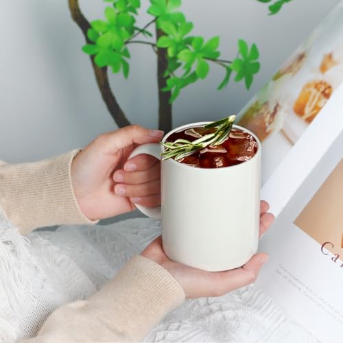 Taza de cerámica blanca 11 oz con asa miniatura 4