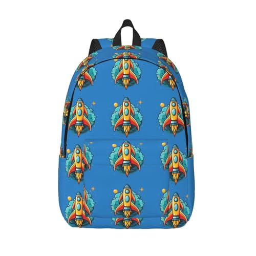 BREAUX rocket clipart space ship Canvas Casual Lightweight Duffel Bag, Fashion Duffel Bag, Unisex Travel Backpack