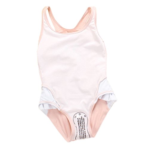 TAIYCYXGAN Baby Toddler Girls One-Piece Swan Swimsuits Ruffle Bathing Suit Beachwear LightPink XL