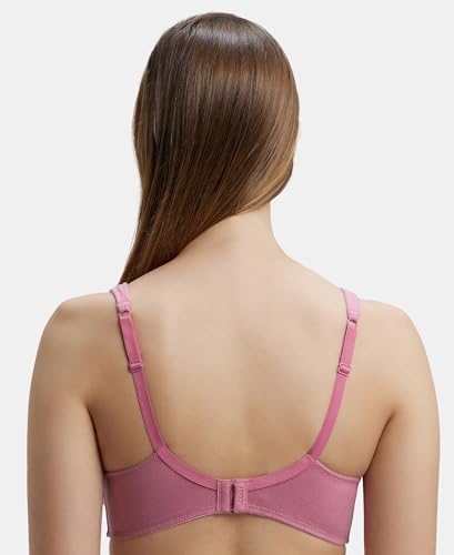 Image of Jockey FE57 Lounge Bra | Wirefree | Padded | Full Coverage | Broad Fabric Strap with Included Bra Pouch | Super Combed Cotton Fabric
