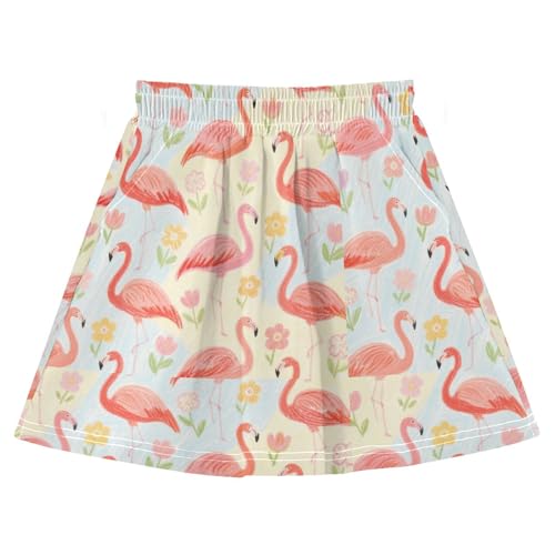 Jupe athlétique 2 en 1 rose pour fille avec short intégré en coton