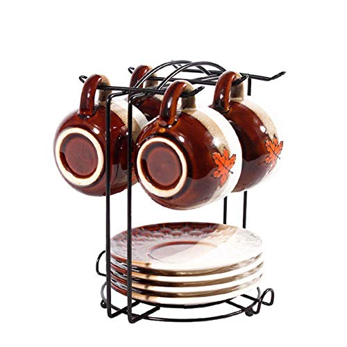 Yontree 6 Hooks Mugs Tree Cup Rack Dishes Organizer Style A