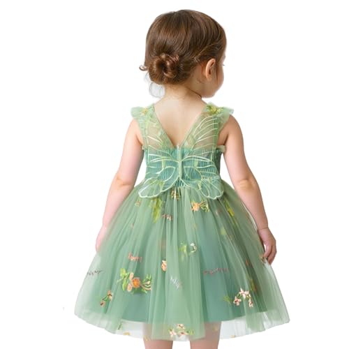 Robe en tulle arc-en-ciel bébé fille, tenue de cérémonie fée papillon raffinée