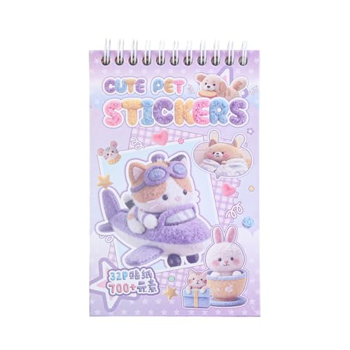Image of Girl's Cute Sticker Book, Cartoon Pet Theme - 700+ Cute Animal Style Foodie Stickers, for DIY Scrapbooking Journaling Handbook Decoration