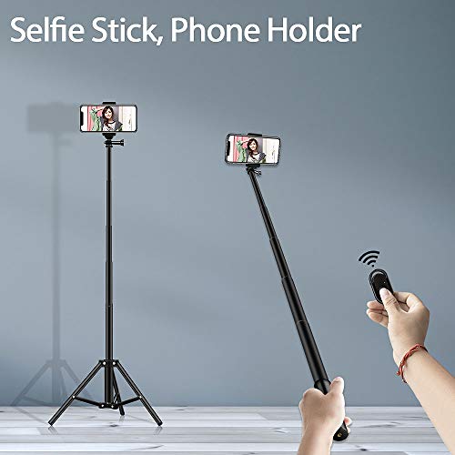 image for PIBO 12-inch Selfie Ring Light, Selfie Stick Tripod 76.8-inch Expandab