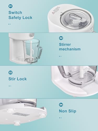 Reemix Slushy Maker Ice Shaver, Slush-Eis-Maschine, 3 Betriebs-Modi für grobes und feines Eis, Edelstahlklingen, Sicherheitsverschluss, White