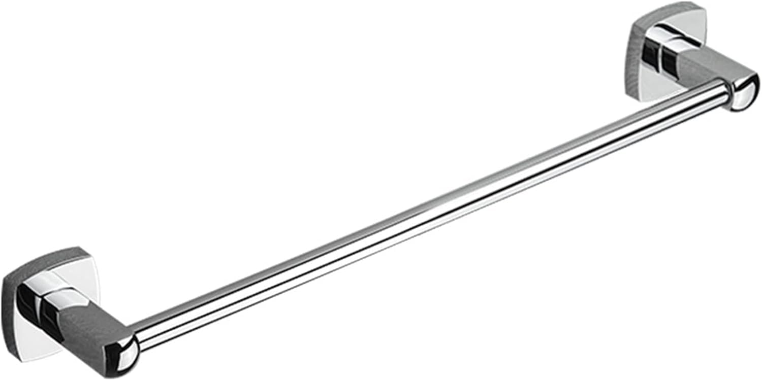 Single Layer Wall Mounted Towel Bar Rail - Metal Bathrobe Holder & Hanger - Silver Bathroom Accessories,50cm