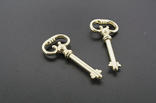 Roll top Desk Key Brass Finish set of 2