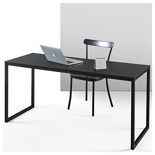 ZINUS Jennifer 160 cm Escritorio para ordenador portátil | Escritorio de estudio para oficina en casa | Montaje sencillo | Estructura metálica | Espresso profundo