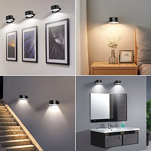 Led Wall Sconce, Led Wall Mounted Reading Lights, Cordless Wall Light With Rechargeable Battery Operated 3 Color Temperatures & 3 Brightness Levels, Touch Control, 360° Rotate Magnetic Ball #TOP6